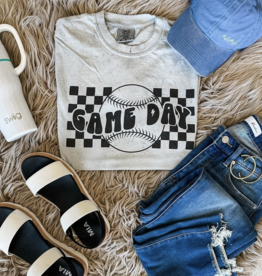 509 Broadway Checkered Game Day Baseball Tee