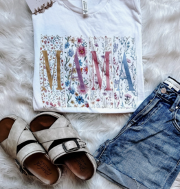 509 Broadway Mama Floral Pastel Tee