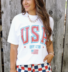 509 Broadway Red White & Bold Graphic Tee