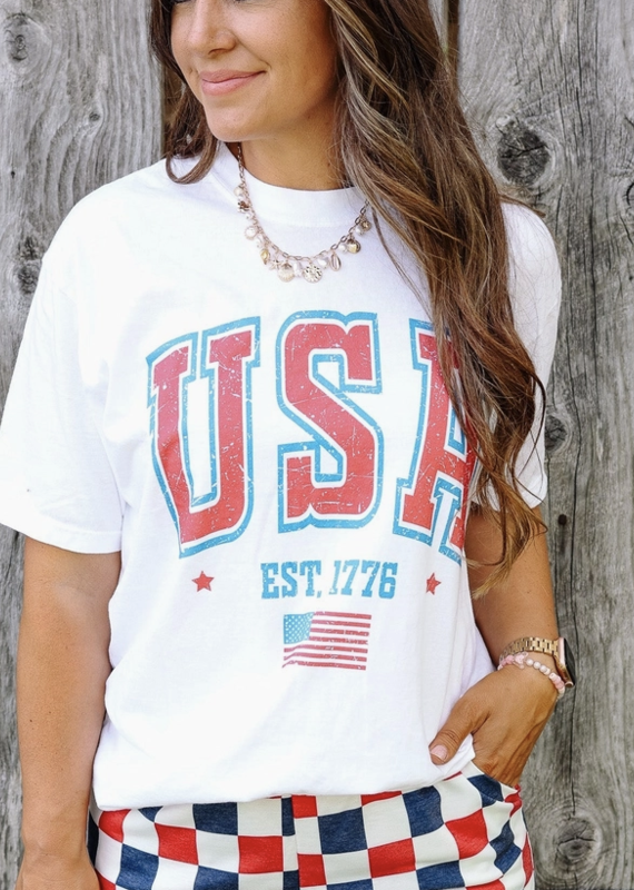 509 Broadway Red White & Bold Graphic Tee