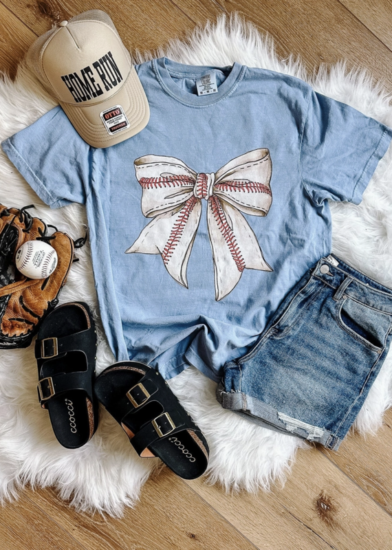 509 Broadway Baseball Bow Graphic Tee
