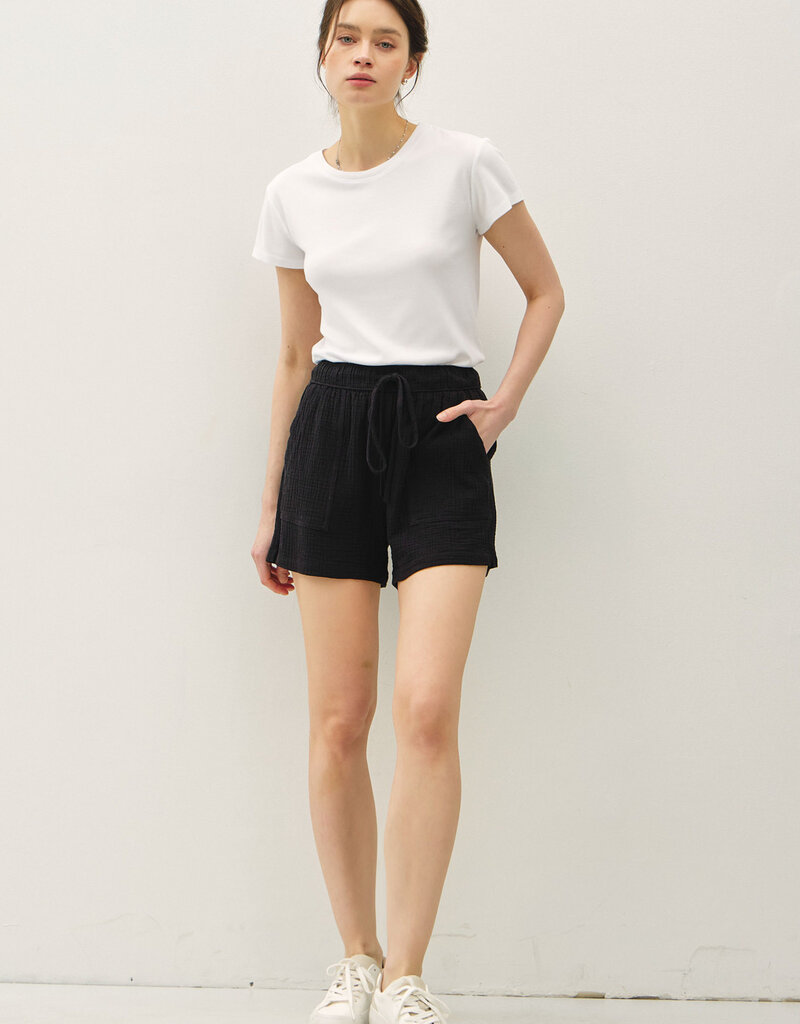 509 Broadway Classic Cut Cotton Gauze Shorts