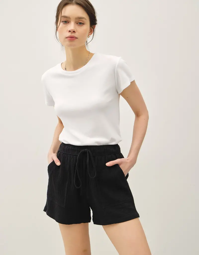 509 Broadway Classic Cut Cotton Gauze Shorts