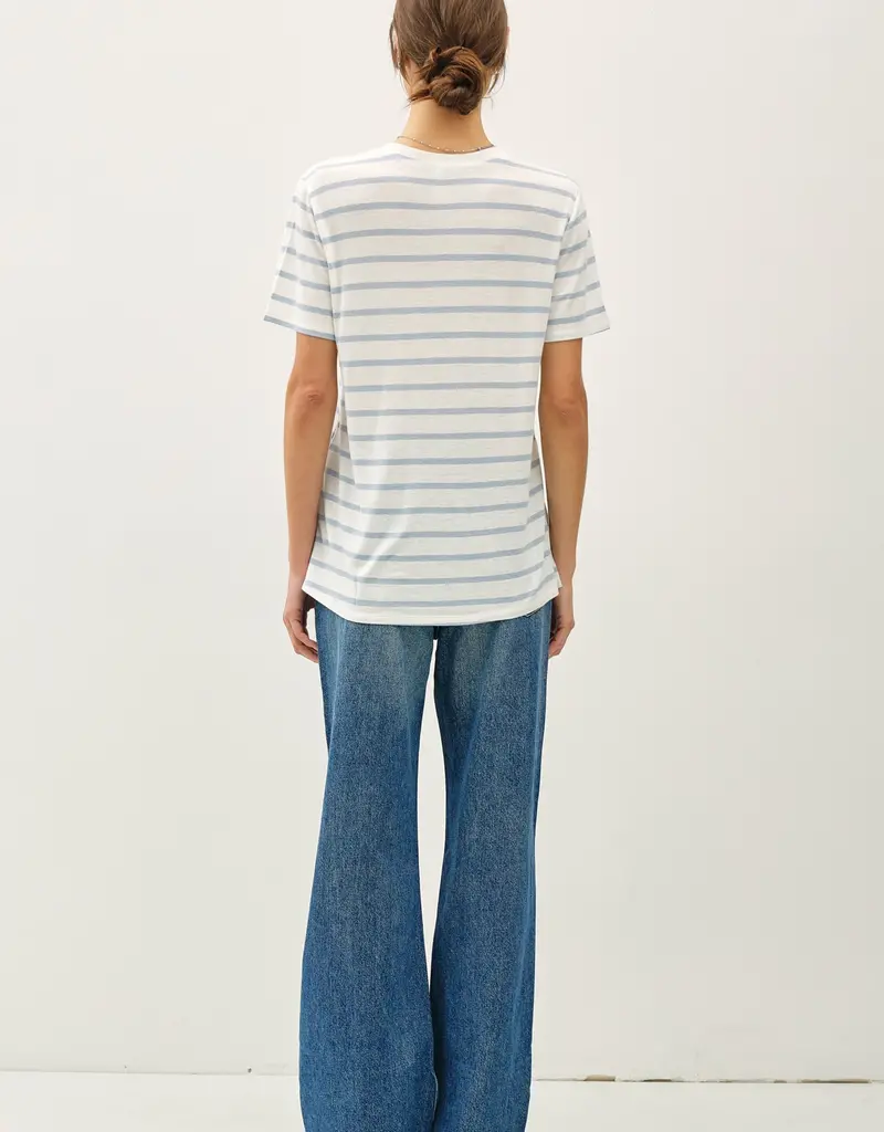 509 Broadway Striped Relaxed V-Neck Tee