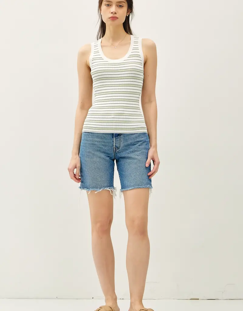 509 Broadway Classic Stripe Everyday Scoop Tank
