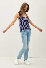509 Broadway Lightweight Striped Racerback Sweater Tank