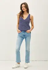 509 Broadway Lightweight Striped Racerback Sweater Tank
