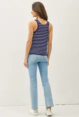 509 Broadway Lightweight Striped Racerback Sweater Tank