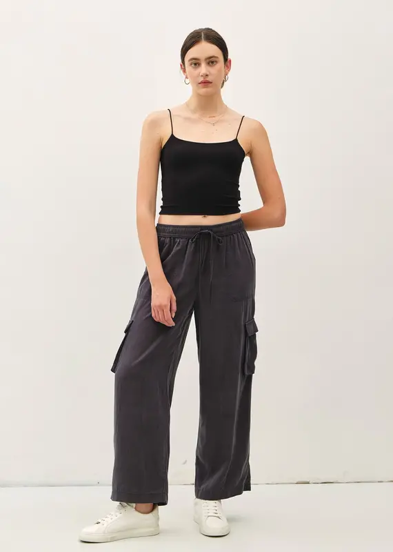509 Broadway Tencel High Rise Drawstring Cargo Pants