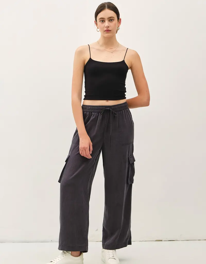 509 Broadway Tencel High Rise Drawstring Cargo Pants