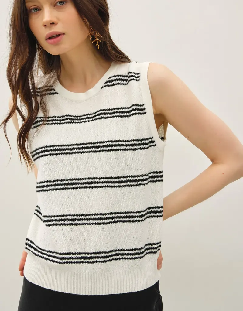 509 Broadway Triple Stripe Sweater Tank