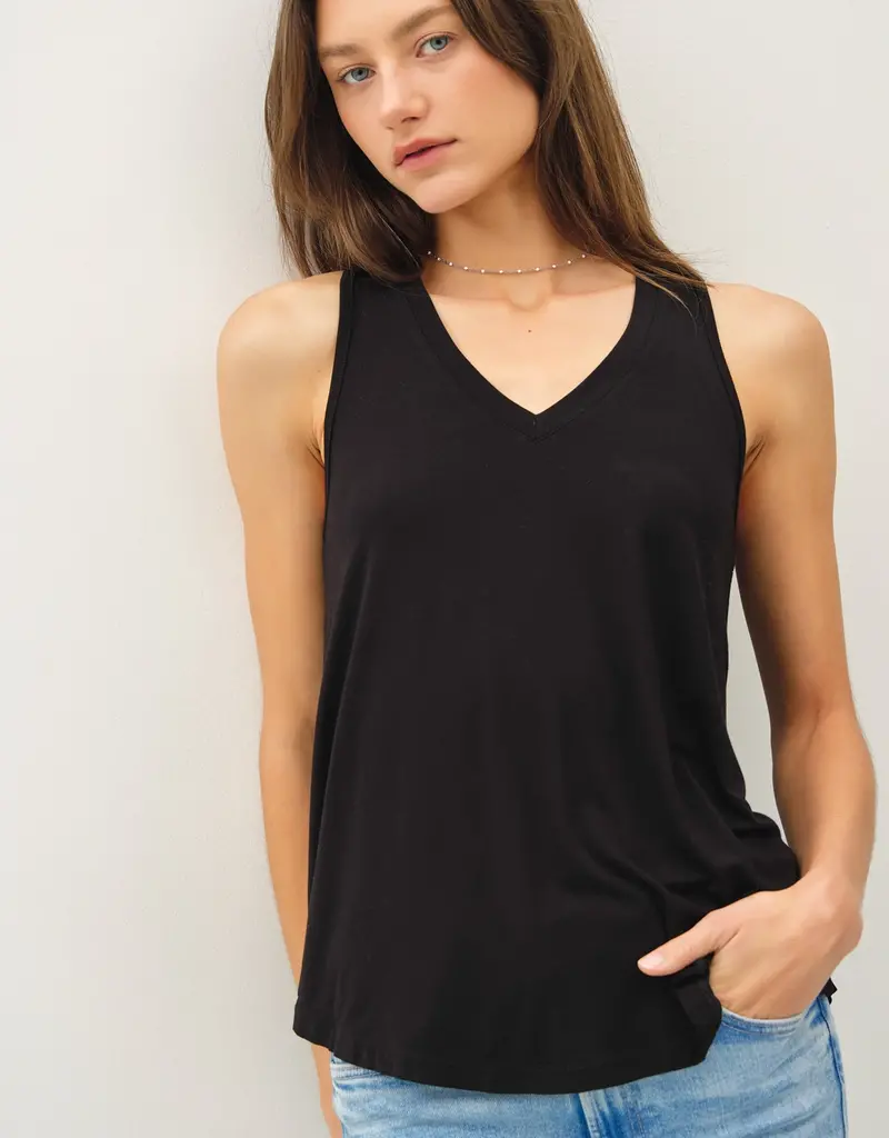509 Broadway Soft V-Neck Basic Tank