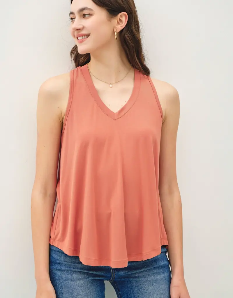 509 Broadway Soft V-Neck Basic Tank