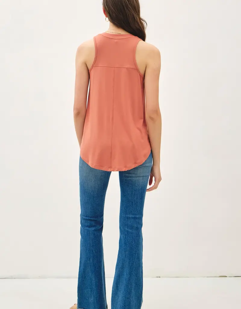 509 Broadway Soft V-Neck Basic Tank