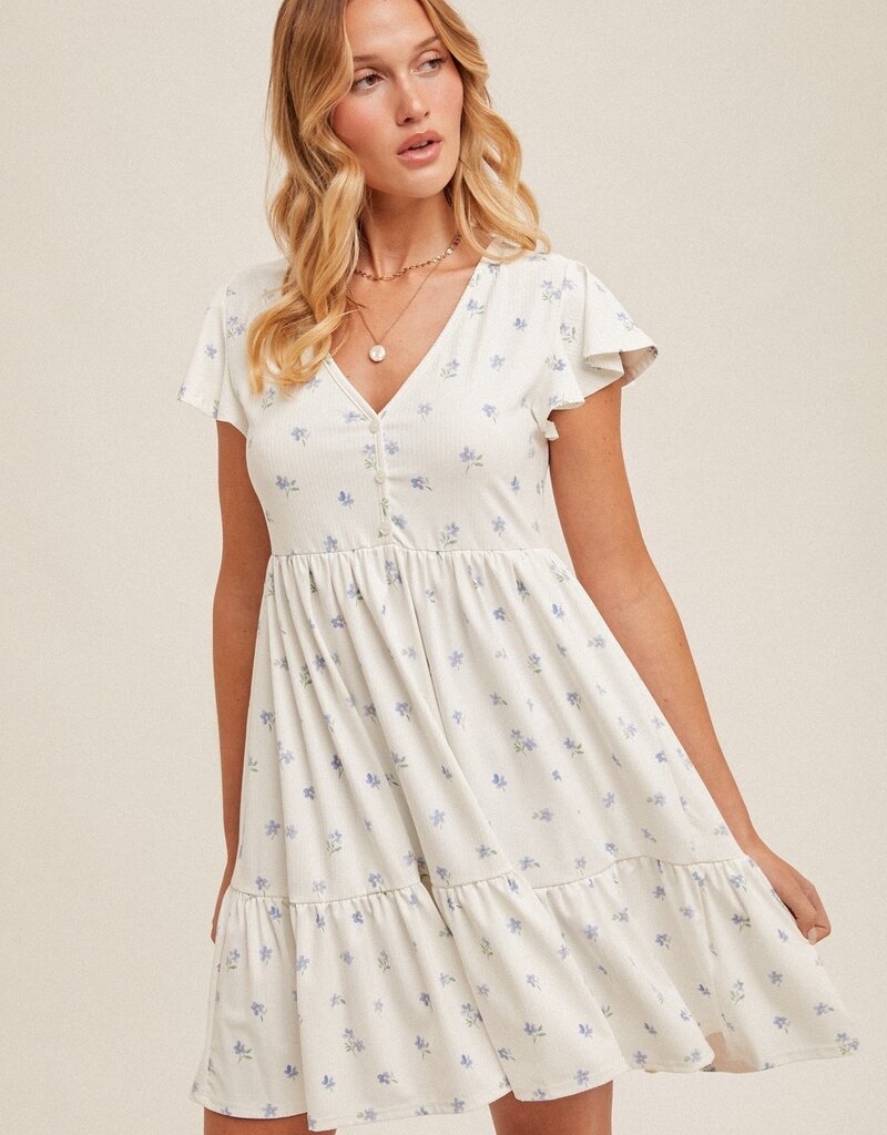 509 Broadway Rib Floral Mini Dress