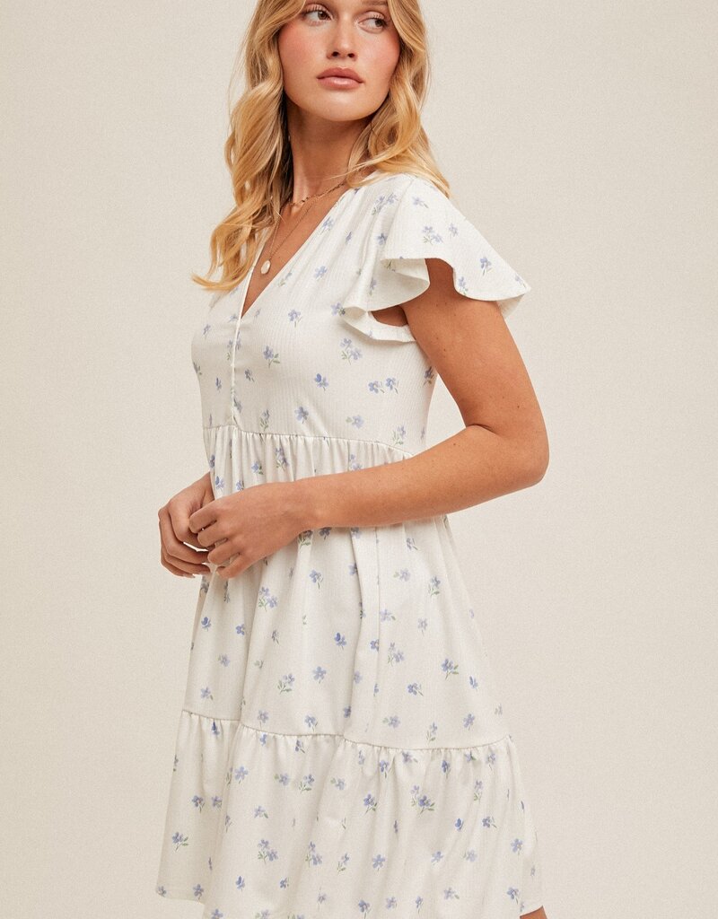 509 Broadway Rib Floral Mini Dress