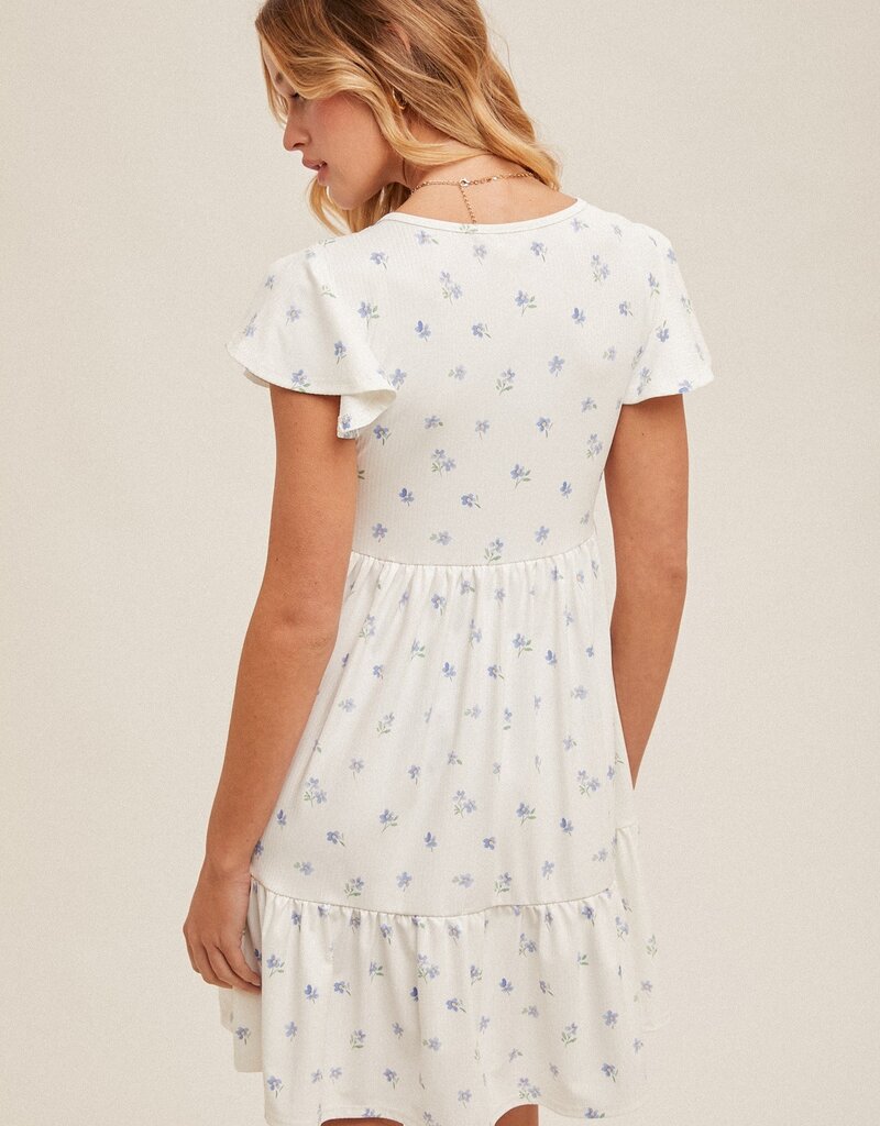 509 Broadway Rib Floral Mini Dress