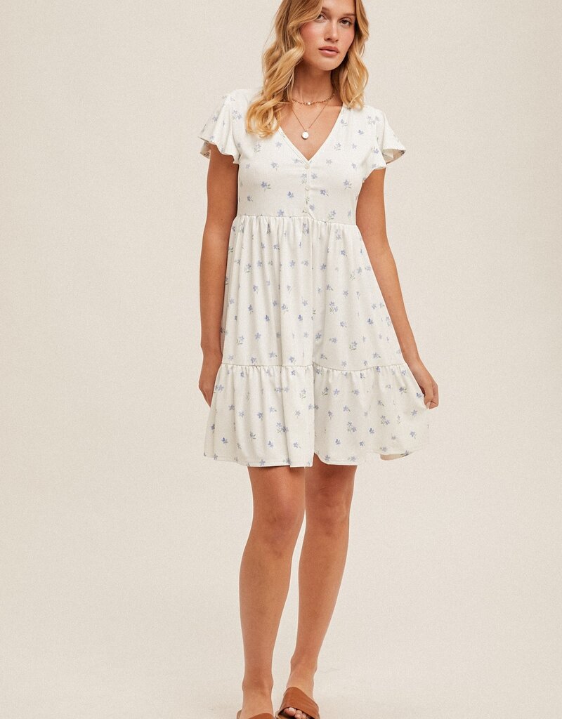 509 Broadway Rib Floral Mini Dress