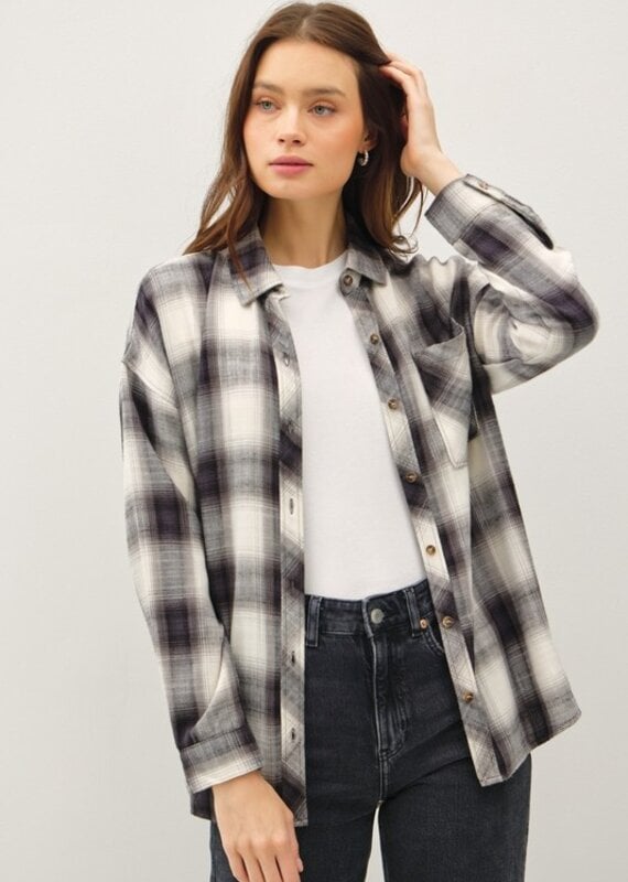 509 Broadway Oversize Front Pocket Flannel