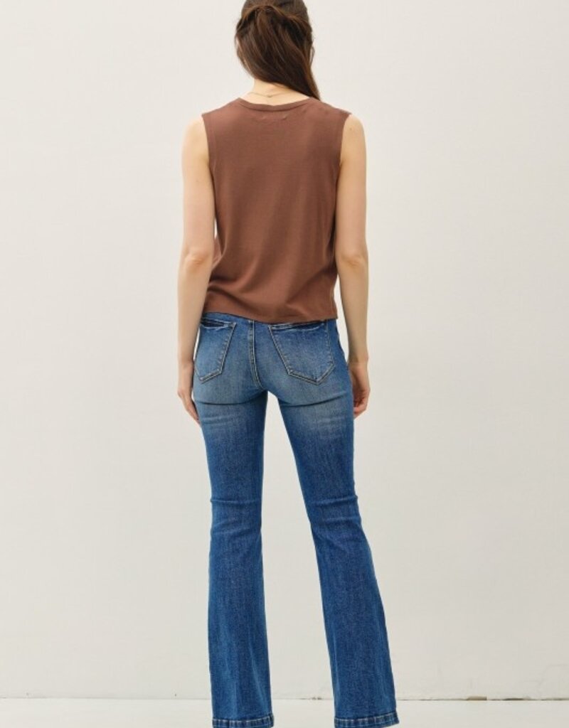 509 Broadway Bottom Up V-Neck Sweater Tank