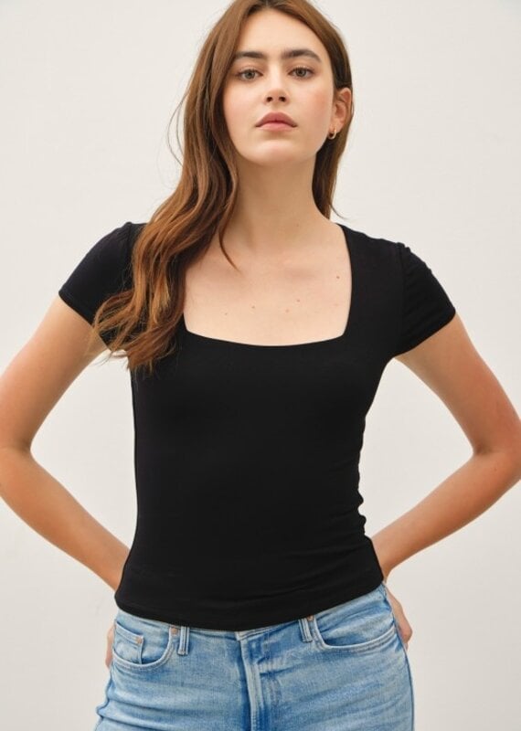 509 Broadway Square Neck Knit Tee