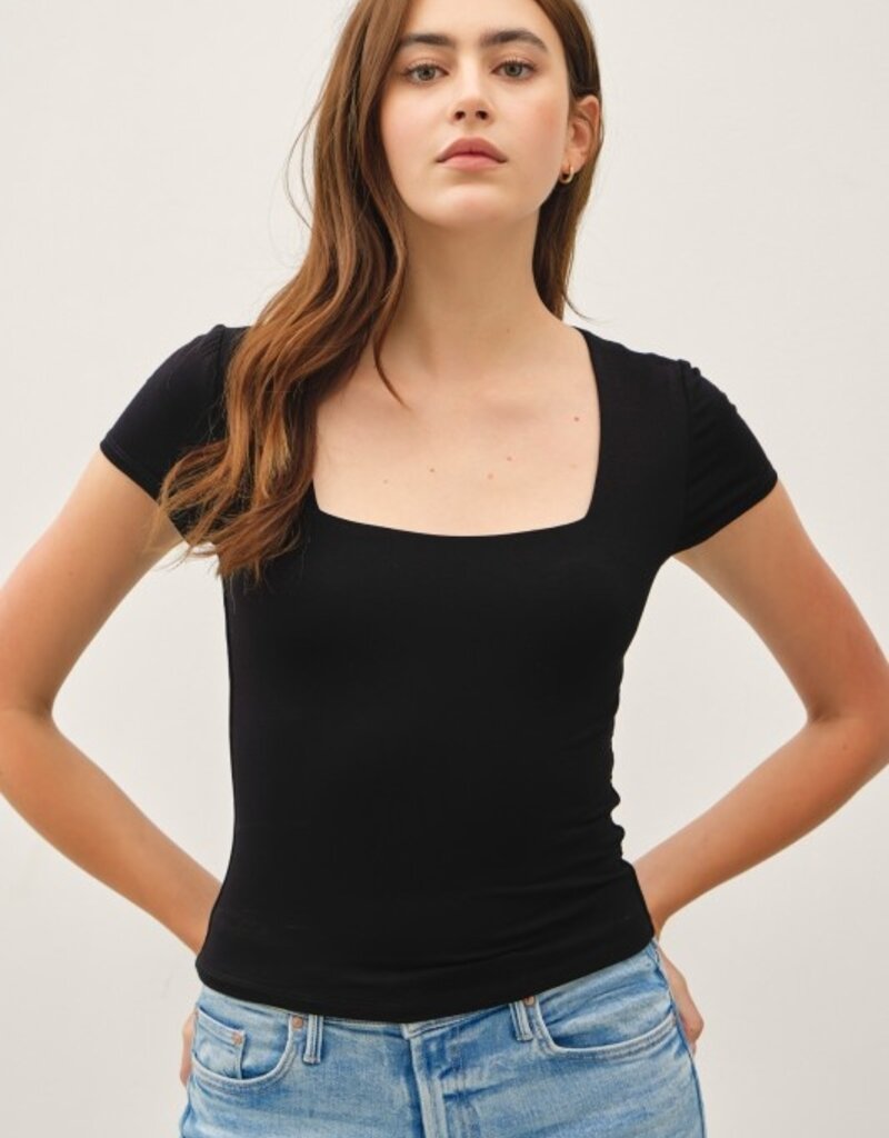 509 Broadway Square Neck Knit Tee