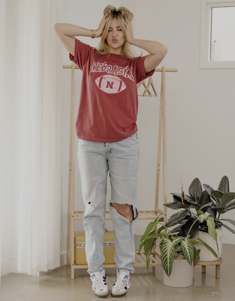 509 Broadway Nebraska Huskers Wonka Football Cc Tee