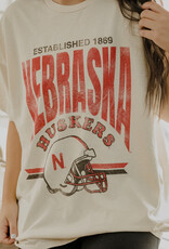 509 Broadway Nebraska Established Date Helmet Thrifted Tee