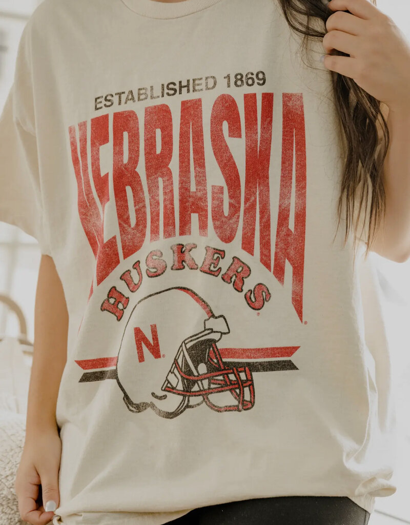 509 Broadway Nebraska Established Date Helmet Thrifted Tee