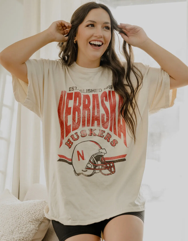 509 Broadway Nebraska Established Date Helmet Thrifted Tee