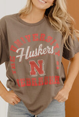 509 Broadway Nebraska Huskers Draft Charcoal Thrifted Tee