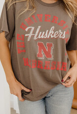 509 Broadway Nebraska Huskers Draft Charcoal Thrifted Tee