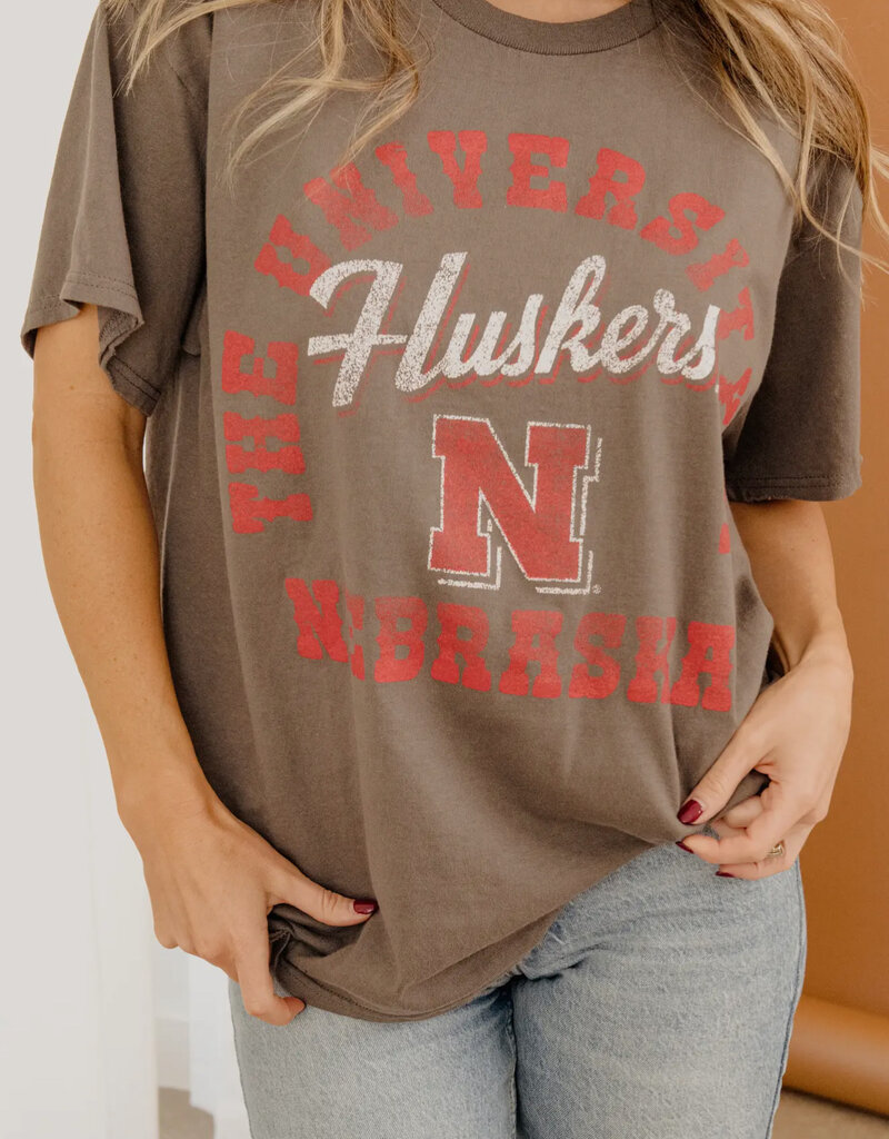 509 Broadway Nebraska Huskers Draft Charcoal Thrifted Tee
