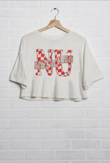 509 Broadway Nebraska Huskers Twisted Check Cropped Tee