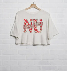 509 Broadway Nebraska Huskers Twisted Check Cropped Tee