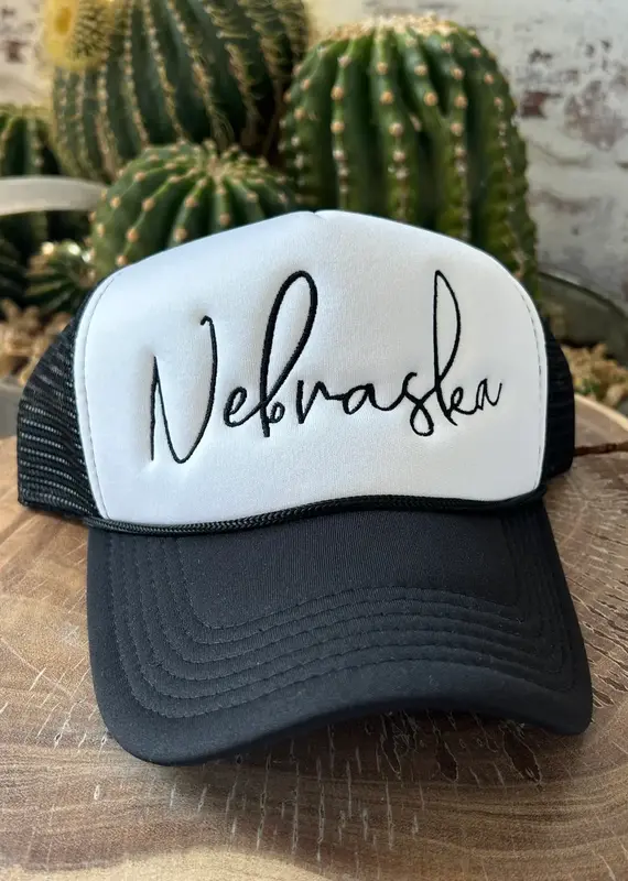 509 Broadway Cursive Nebraska Trucker Hat