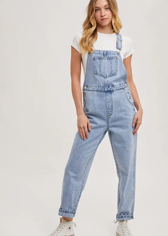 509 Broadway Denim Straight Leg Overalls