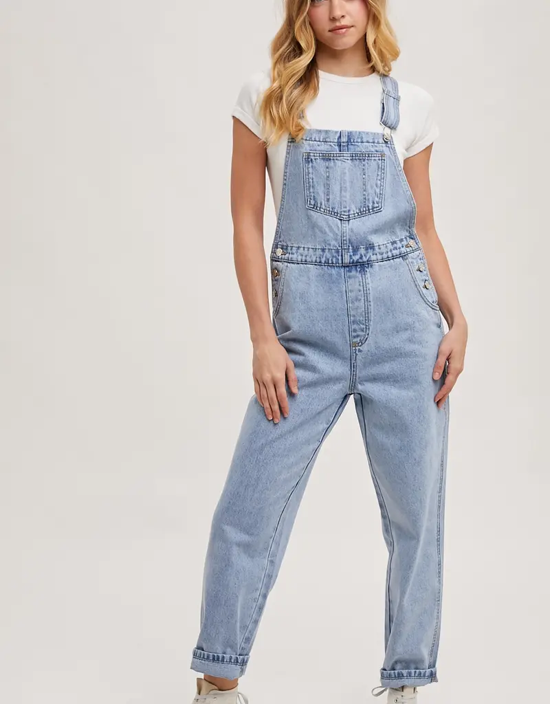 509 Broadway Denim Straight Leg Overalls