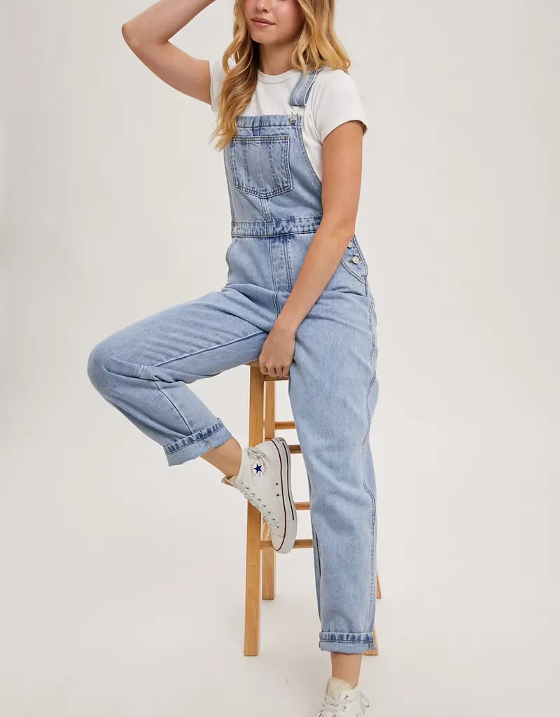 509 Broadway Denim Straight Leg Overalls