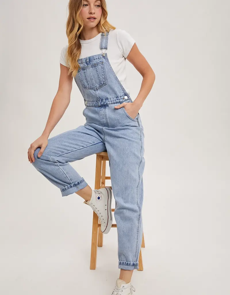 509 Broadway Denim Straight Leg Overalls