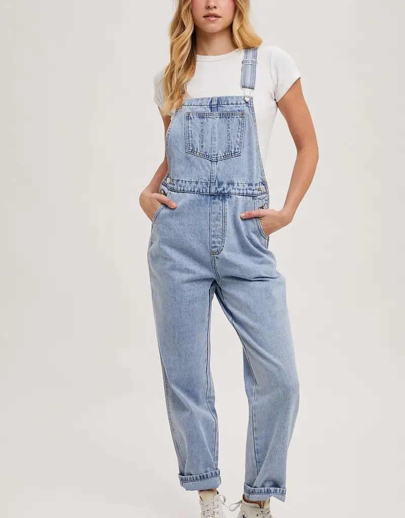 509 Broadway Denim Straight Leg Overalls