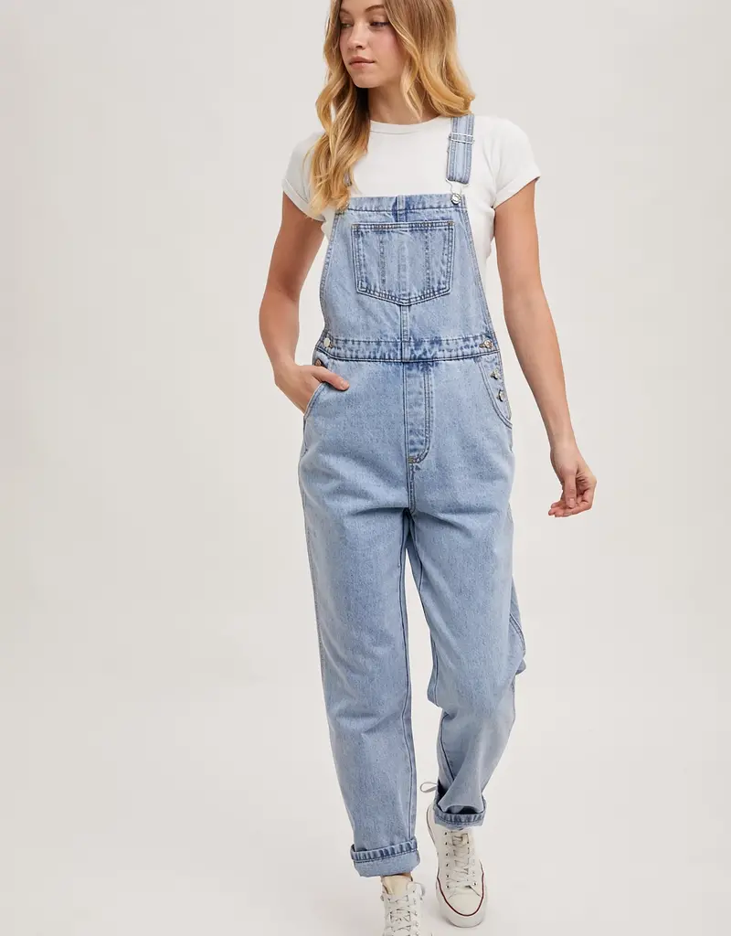 509 Broadway Denim Straight Leg Overalls