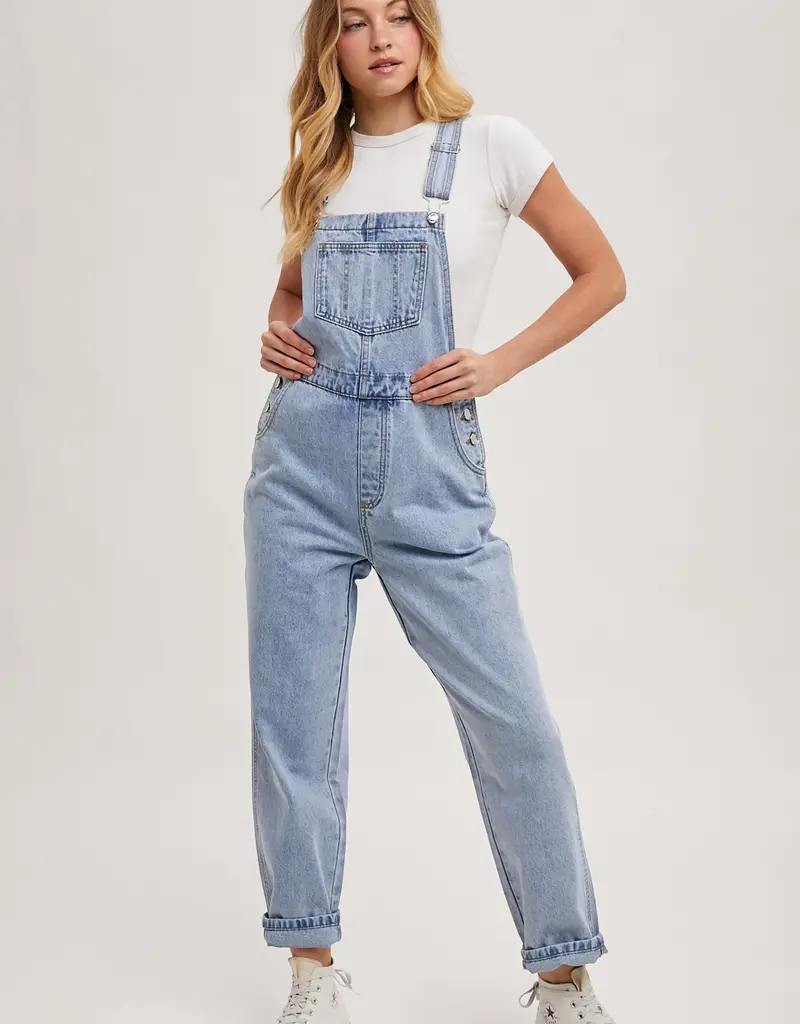 509 Broadway Denim Straight Leg Overalls