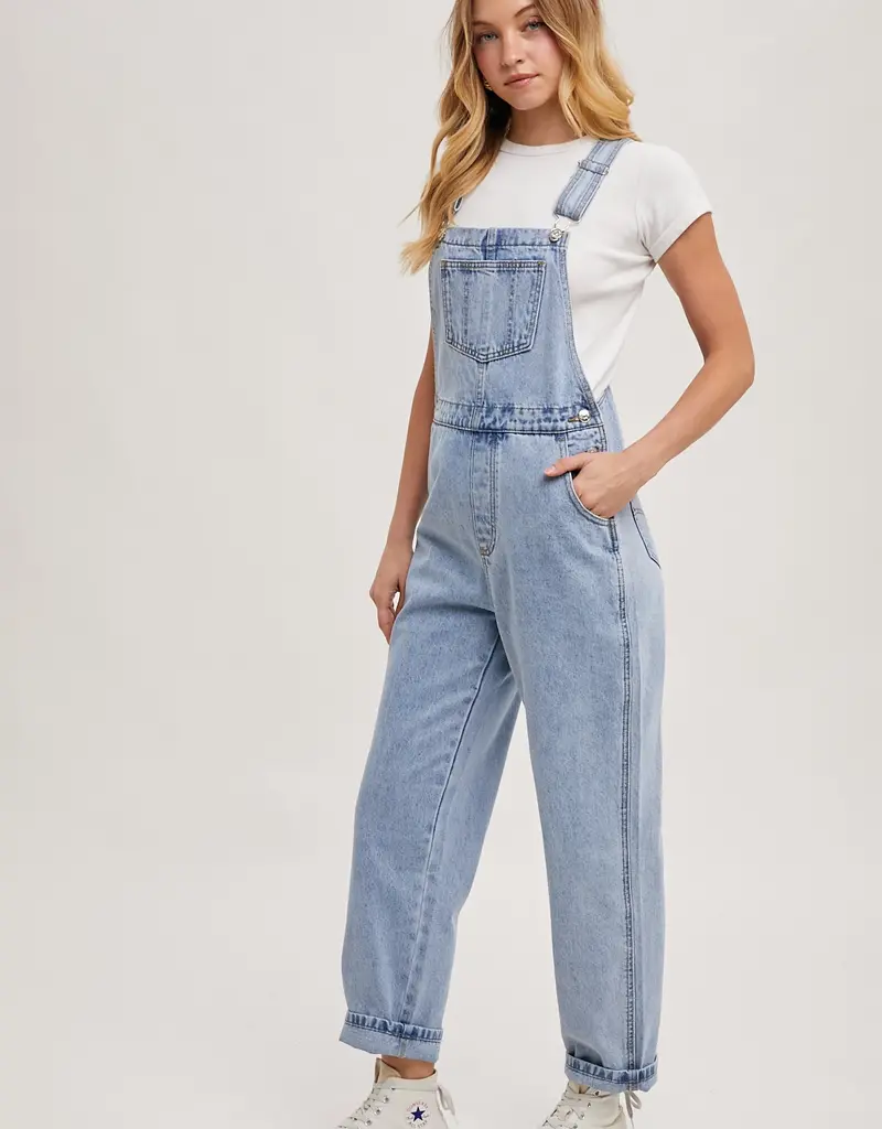 509 Broadway Denim Straight Leg Overalls