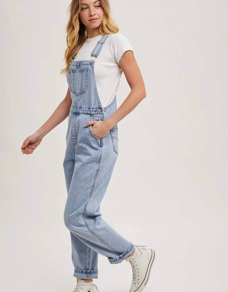 509 Broadway Denim Straight Leg Overalls