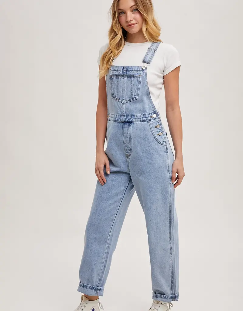509 Broadway Denim Straight Leg Overalls