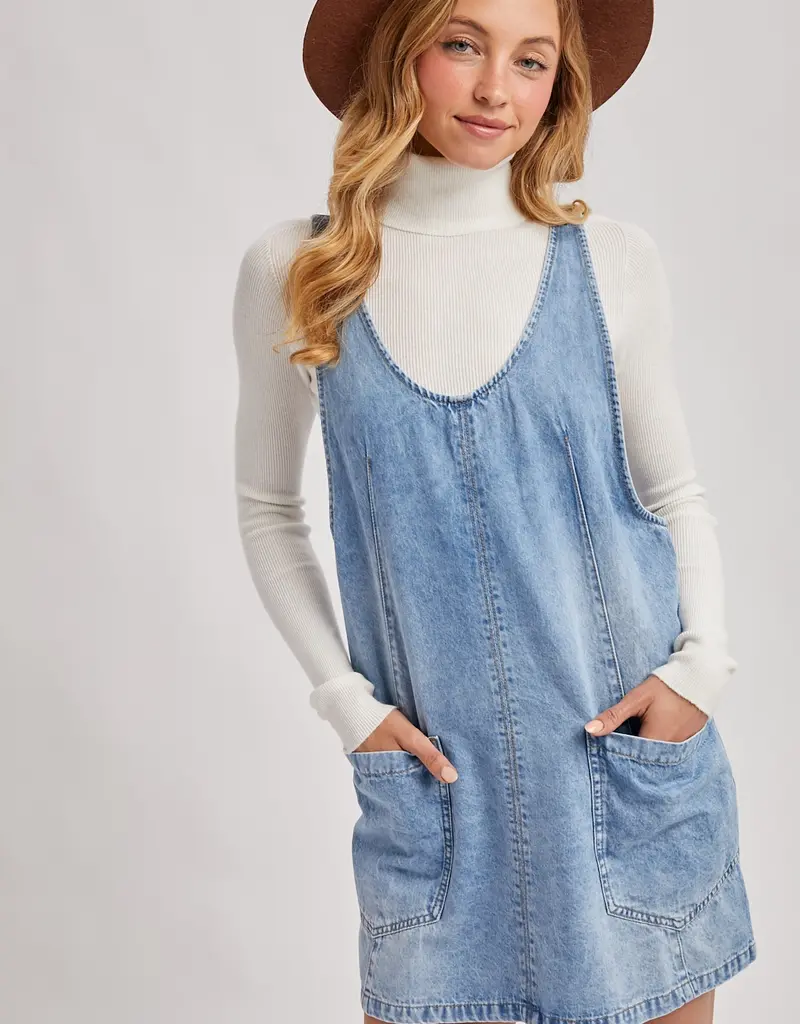 509 Broadway Denim Washed Overall Dress