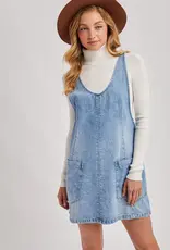 509 Broadway Denim Washed Overall Dress