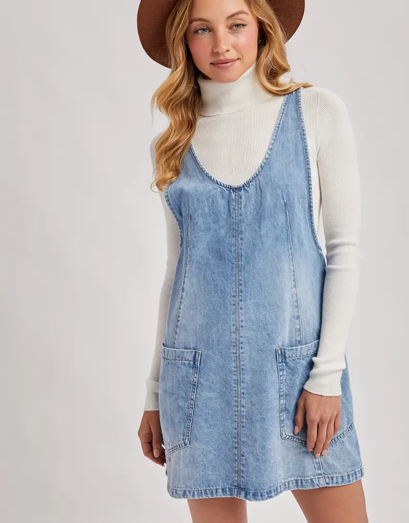 509 Broadway Denim Washed Overall Dress