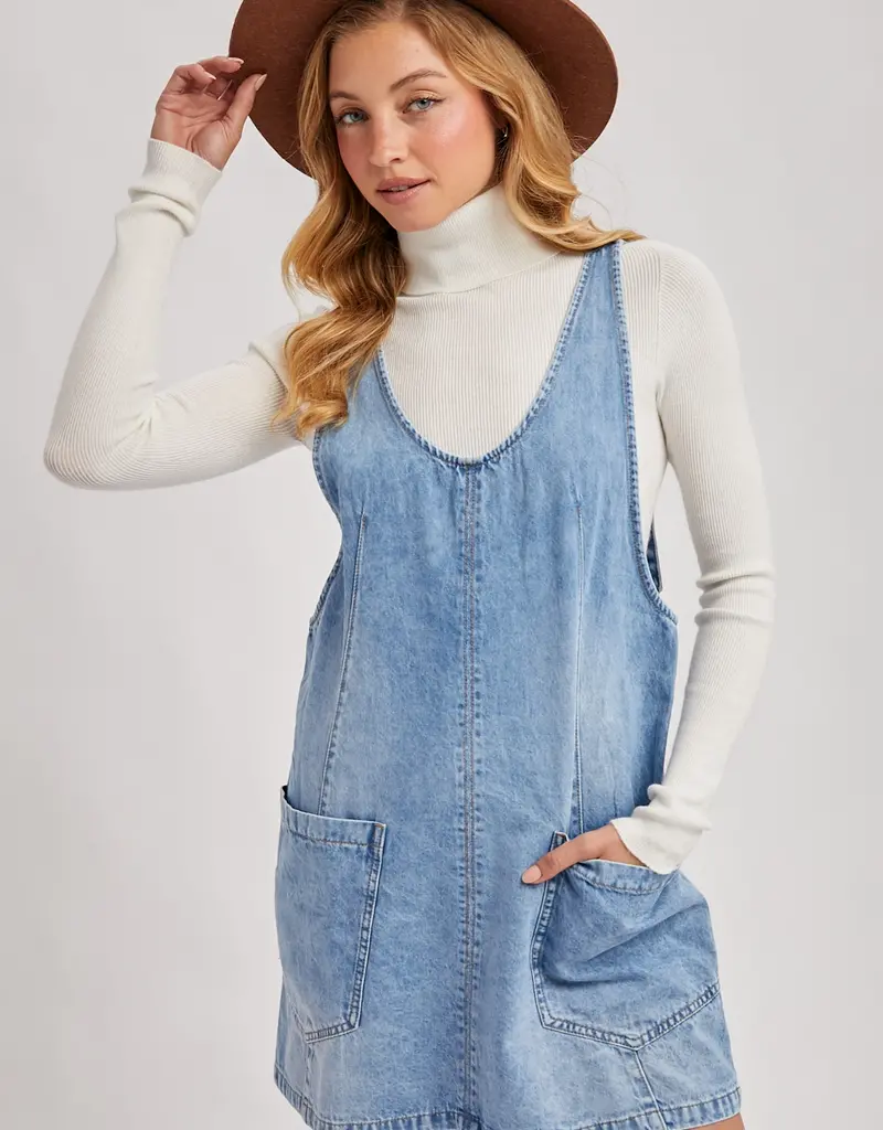 509 Broadway Denim Washed Overall Dress